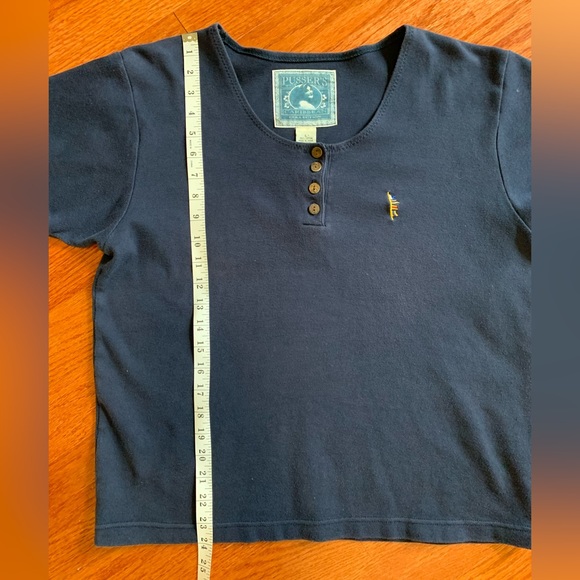 Pushers West Indies, women’s short sleeved, navy sailing shirt, size Lg. - Picture 11 of 11